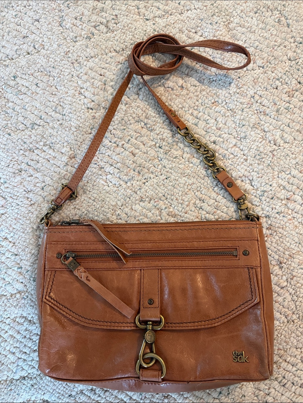 The Sak Leather Crossbody Bag in Brown